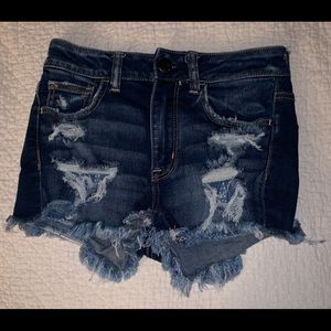 American Eagle Hi-Rise Shortie Ripped Cut-Off Sz 2